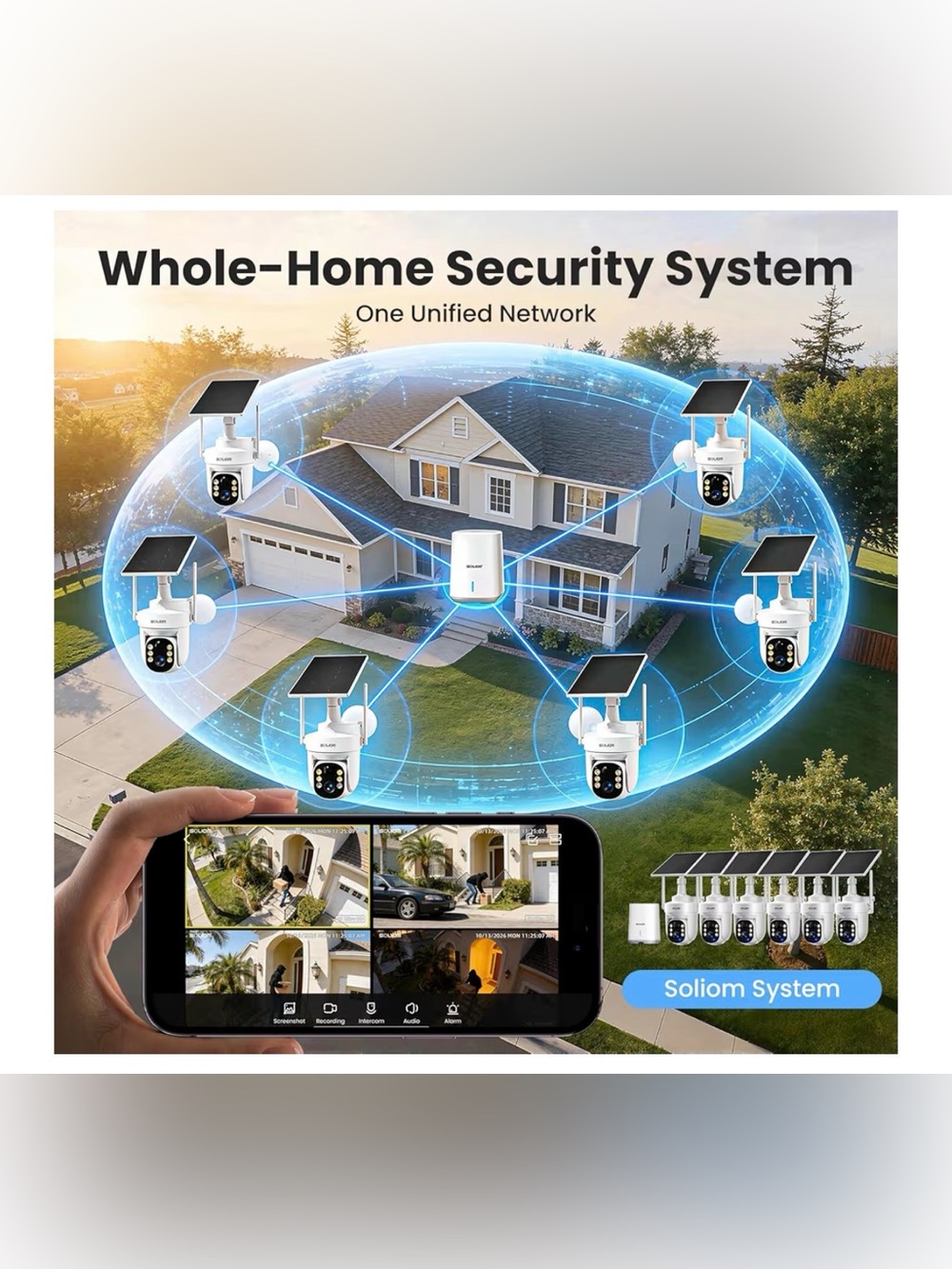 SOLIOM Solar Powered Outdoor Security Camera - White - Picture 2 of 12